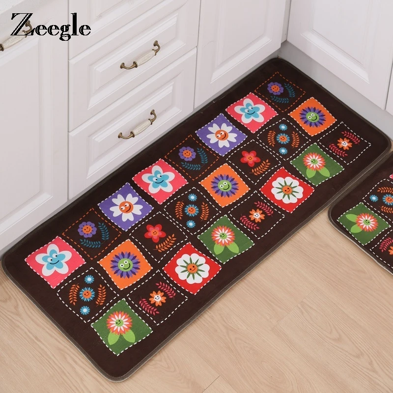 Напольные ковры Zeegle в национальном стиле с принтом Нескользящие для кухни