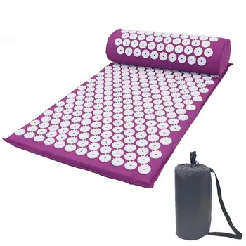 Acupressure Cushion Rose Thorn Massage Yoga Mat for Relieve Stress Back Body Neck Pain Lotus Spike Pad 68*42*2cm THANKSLEE