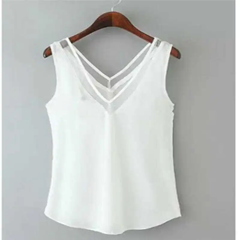 Новинка 2020 года Европейская и американская шифоновая блузка в сеточку с