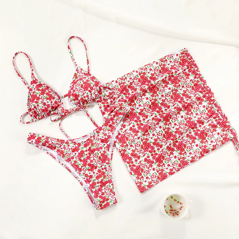 

Floral Print Biquini 2021 Swimwear Women Bikini String Swimwear High Cut Bikini Set Bathing Suit Women Beachwear Summer Bikinis