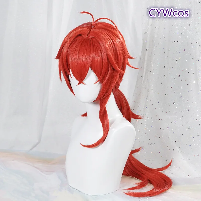 

Game Genshin Impact Diluc Ragnvindr Cosplay Wig