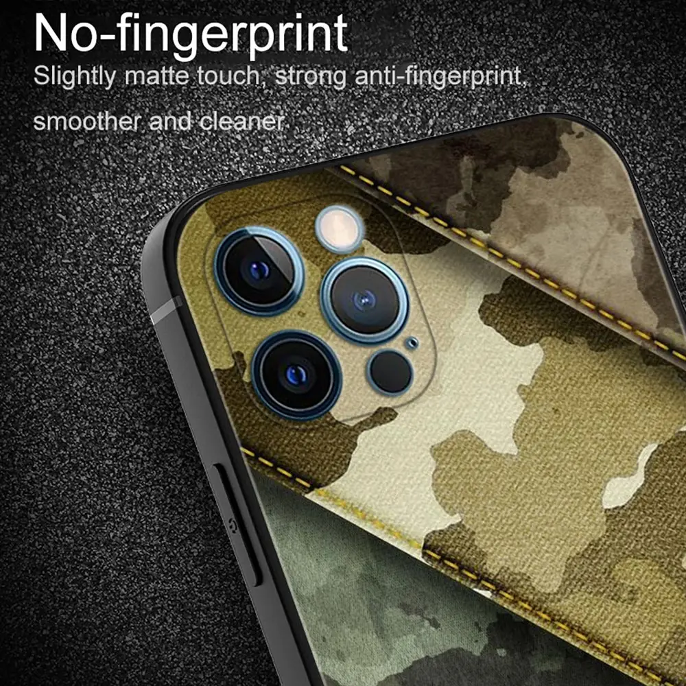 Mobilephone Case For iPhone 14 14 11 12 Pro XS XR Max 8 7 6 Plus 6S 12mini Shell Camouflage Pattern Camo Military Army