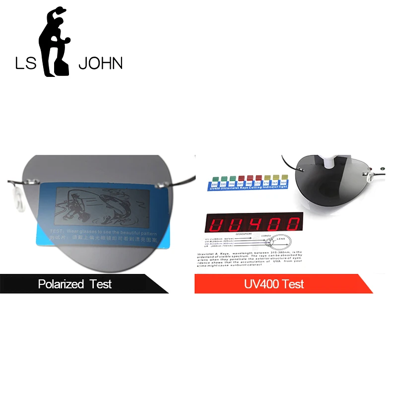 Мужские и женские очки авиаторы LS JOHN солнцезащитные без оправы из титанового