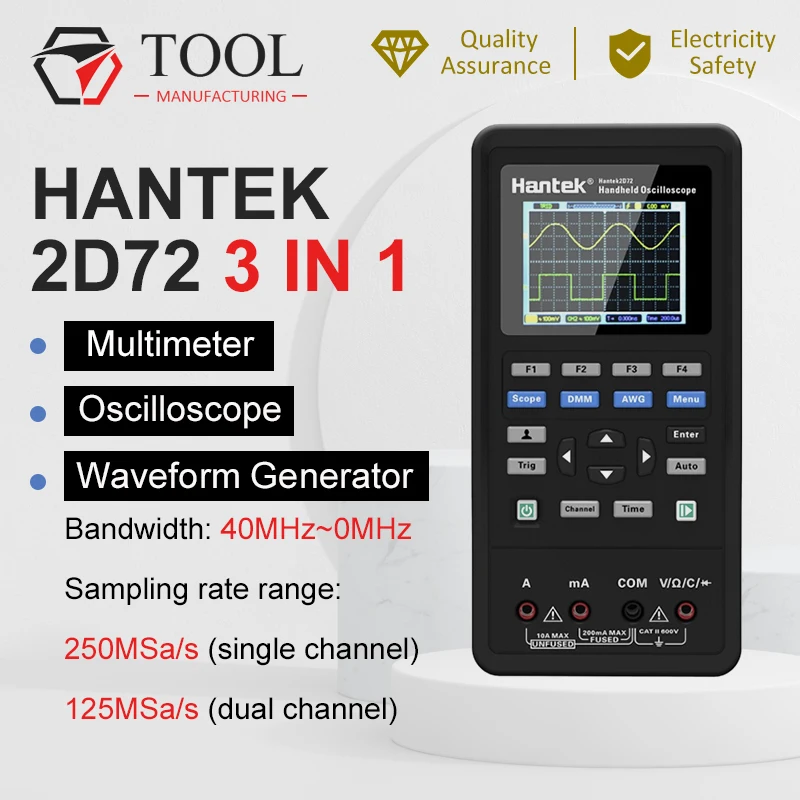 Hantek 2D72 3in1Digital мультиметр + генератор сигналов Ручной осциллограф USB портативный 2