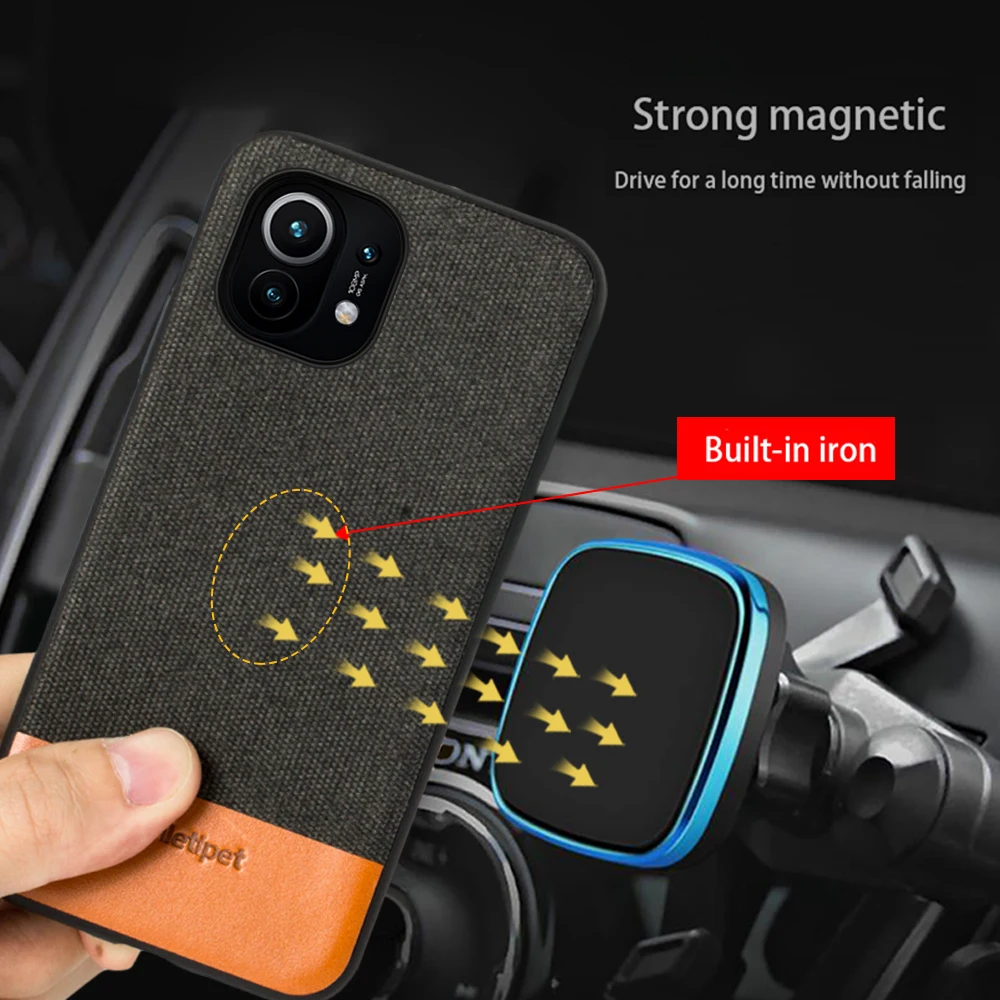 Fabric Man business Magnetic case For xiaomi 13 12T 11T Pro 11 lite 10t 10 shockproof cover For Redmi note 11 10 pro 11 9 9s 10s