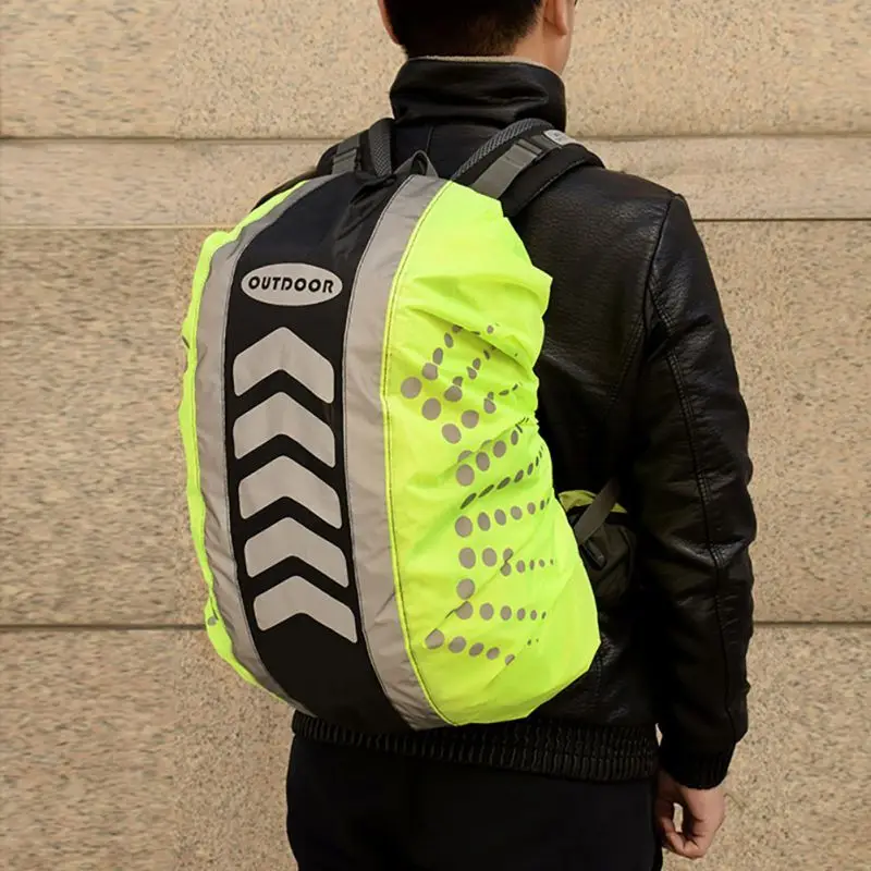 Уличный черный рюкзак чехол от дождя S/M/L водонепроницаемая Светоотражающая