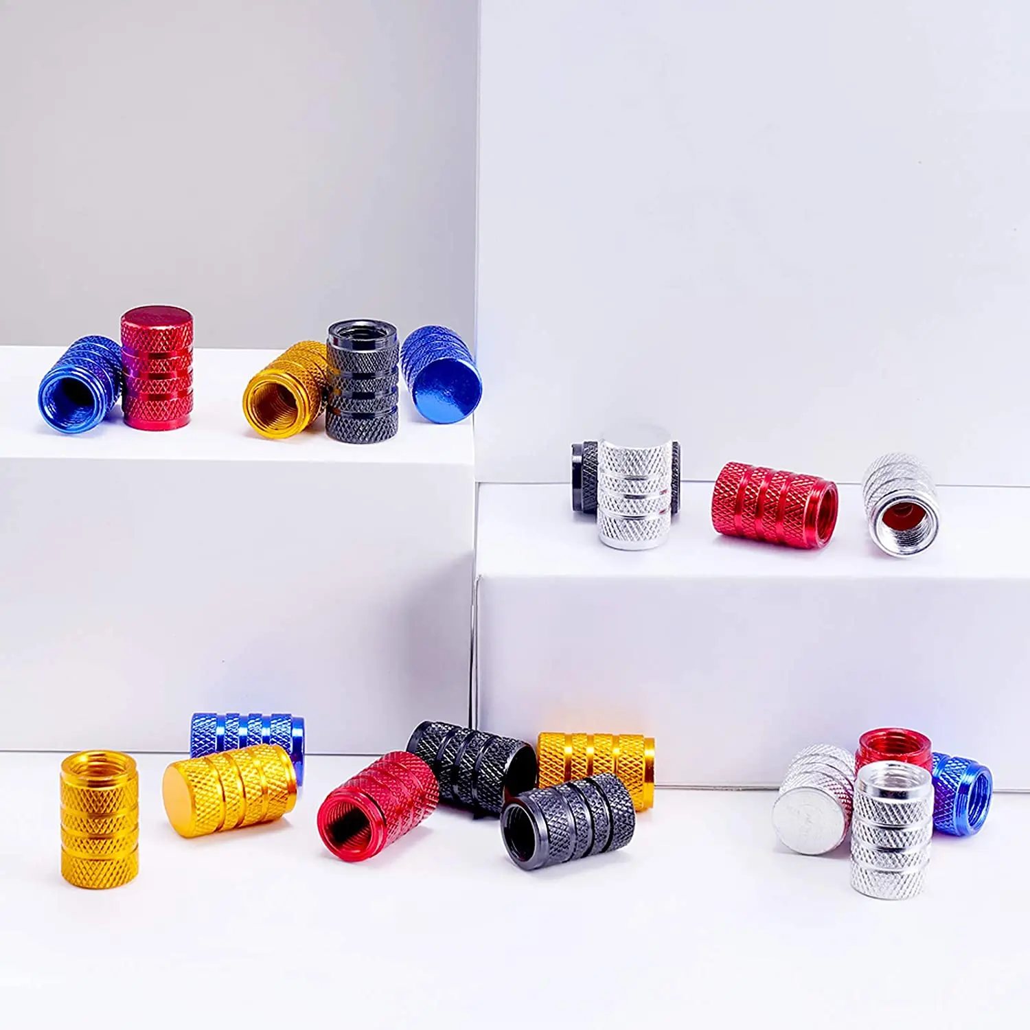 

Valve Caps Rim Stem Covers Bikes Trucks Car Tire Valve Stem Caps Parts Accessories US Valves Aluminum 4pcs Car-styling