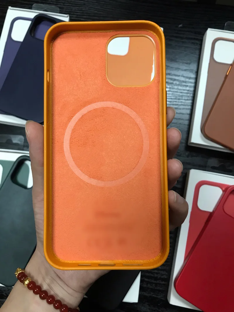 Funda magn&eacute;tica de cuero Real para m&oacute;vil, carcasa completa y suave para iPhone 12 Pro Max 12Mini, 10 unidades/Original-3