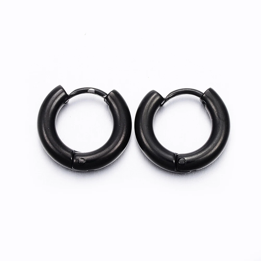 

10pairs 304 Stainless Steel Huggie Hoop Earrings Women Gifts For Women Fashion jewelry 13x14mm; Pin: 1mm