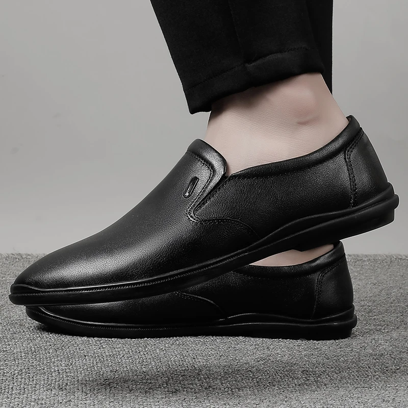 

Mens Causal Shoes Men Leather Casual Shoes Black Spring Loafers Stylish For Vintage Zapatos Informales De Hombre 2020 Sport