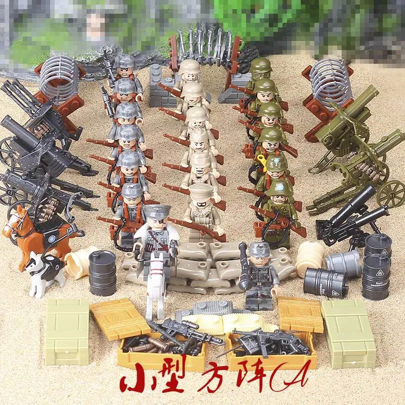 Военная команда спецназа пистолет оружие пакет строительные блоки городская