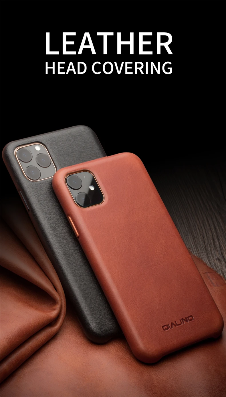 QIALINO из натуральной кожи чехол для телефона для iPhone 11Pro Макс анти-осень модная обувь класса люкс ручной ультра тонкая задняя крышка для iPhone11 Pro