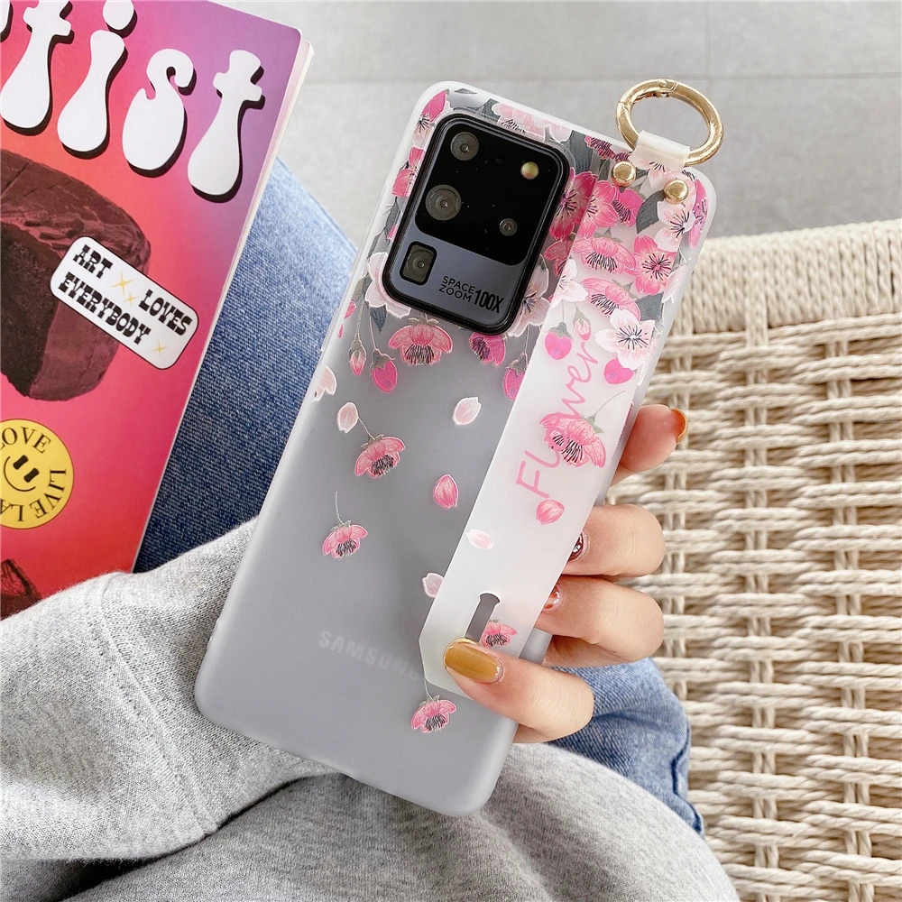 

Soft Silicon Wrist Strap Case Cover For Samsung Galaxy S20 FE S21 Ultra S10 S9 S8 Plus Note 20 Ultra 8 9 10 Plus Phone Bag Shell