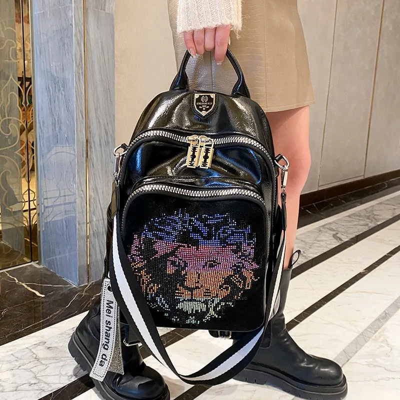 

Fashion Backpack Women Shoulder Bag PU School Bags for Teenage Girls Light Ladies Travel Backpack Men's Bagpack Mochila Feminina