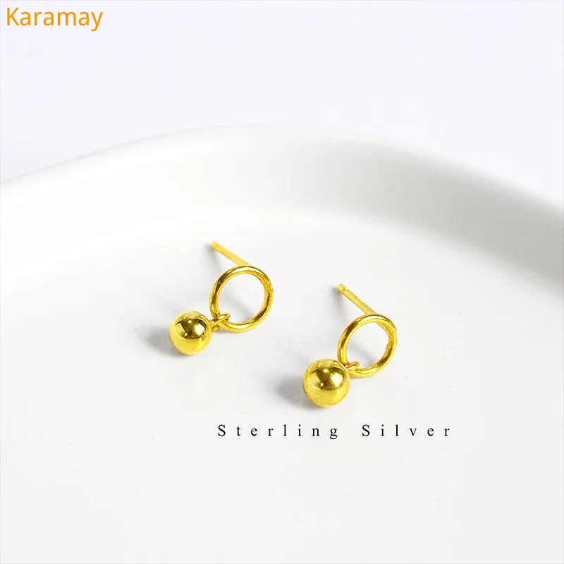 

Simple circle bean Earrings S925 pure silver earrings Korean style female Earrings Fashion temperament accessories