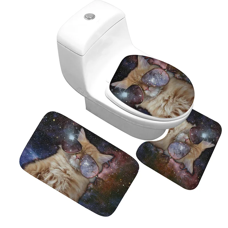 Zeegle 3 шт. Противоскользящий коврик для ванной набор с рисунком белого тигра