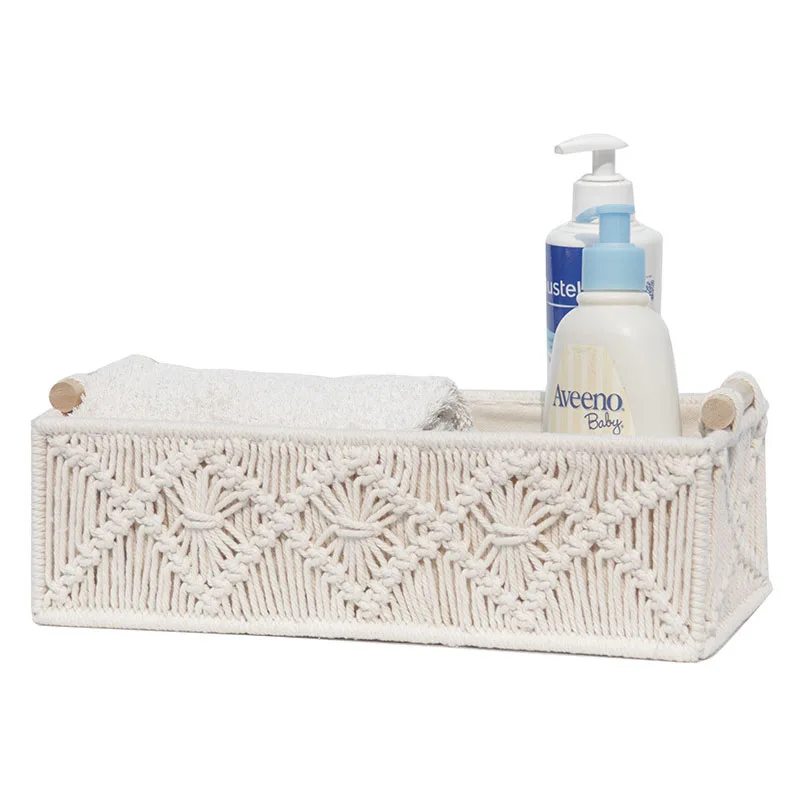 nordic bohemian style basket house woven storage 3 styles multipurpose flower fruit basket tissue cotton rope weaving box decor free global shipping