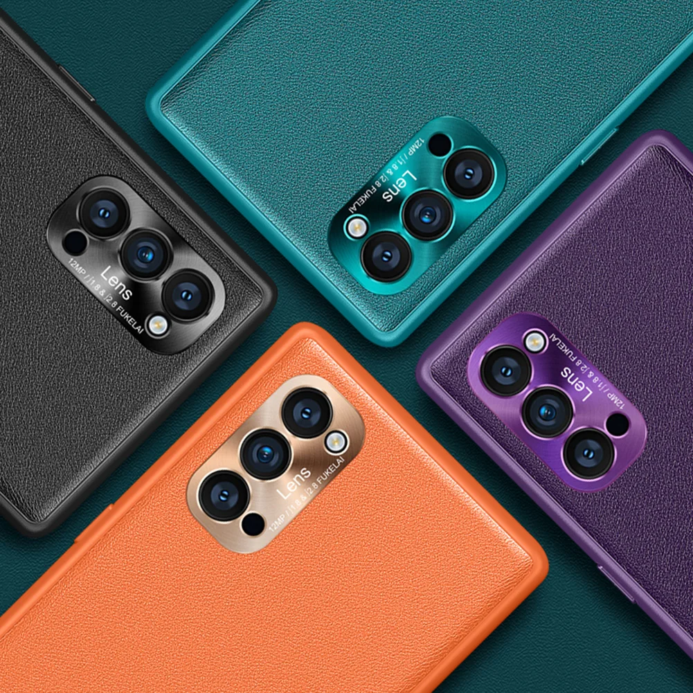 PU Leather Case For OPPO Reno 4 Pro 5G Case Shockproof Back Cover Bumper For OPPO Reno 5 Hard PC Case for OPPO Reno4 Pro Capa