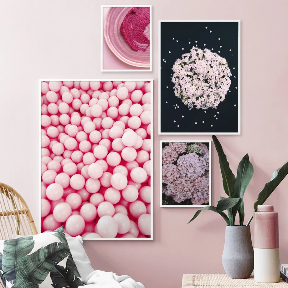 

Purple Lilac Flower Fashion Lip Pink Candy Cake Posters and Prints Wall Art Canvas Painting Nordic Pictures for Living Room
