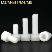 25pcs m3 m4 m5 m6 m8 l5mm 30mm white nylon hex socket head cap screw plastic hexagon screws bolts length 5 60mm