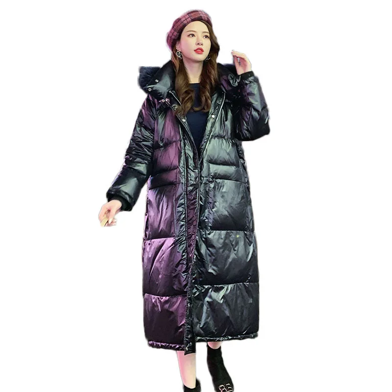 2020 зимний женский пуховик ультра светильник длинный рукав утиный пух теплый на