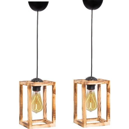 

Home Special Lighting Wood Single Pendant Lamp Chandelier 2 Pieces