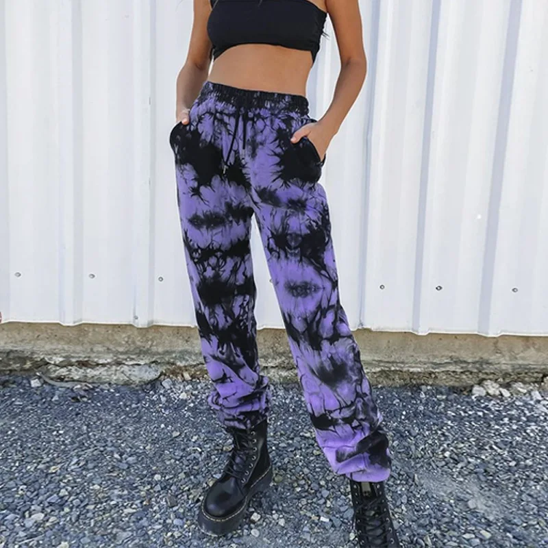 

Summer Autumn Tie Dye Joggers High Waist Pants Women Sweatpants Loose Trousers Hip Hop Streetwear Clothes