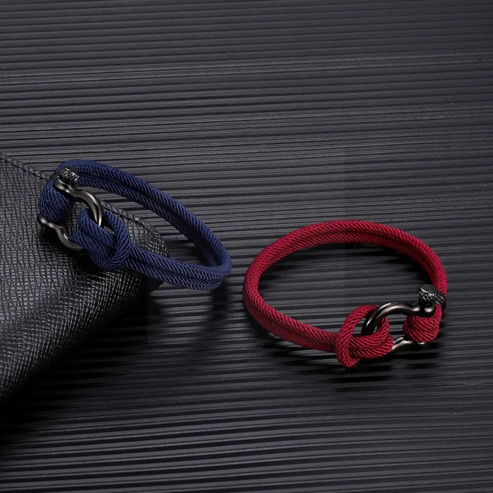 

Beach Style Surfing Milan Rope Bracelet U-shaped Horseshoe Buckle Rope Bracelets Suitable For Couple Bracelet Summer Jewelr G1p4