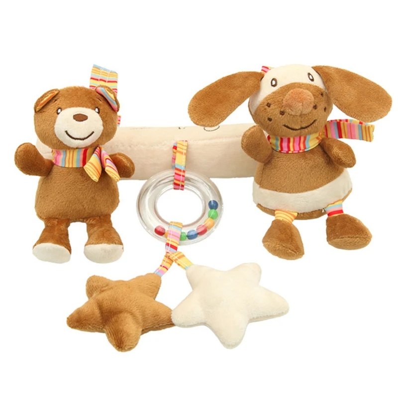 

Cute Interesting Bear+Bunny Soft Rattles Baby Crib Pram Hand Bell Car Seat Hanging Toy Can Awaken the Baby’s Perception