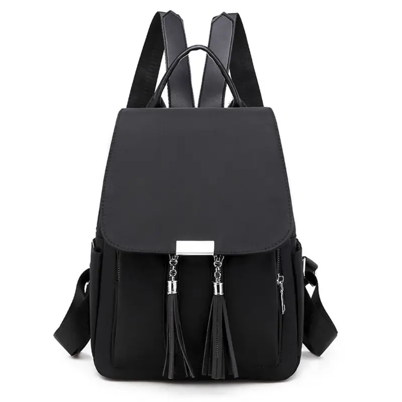 

Модный женский нейлоновый рюкзак D0UD, школьный рюкзак с бахромой и защитой от кражи, рюкзак, сумка через плечо для девочек-подростков