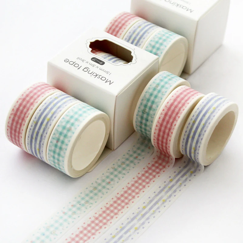 

3Rolls/set Retro Landscape Hand Account Masking Tape Sticker DIY Scrapbooking Journal Stationery Decoration