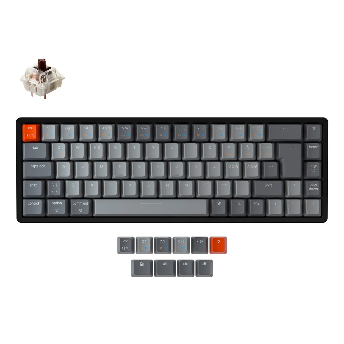 

Беспроводная механическая клавиатура Keychron K6 W BO (Северная раскладка ISO) с RGB подсветкой и алюминиевой рамкой Gateron, переключатель с горячей зам...