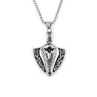 trend cobra pendant necklace titanium steel women men jewelry animal snake viper cobra pendant long chain collar necklace
