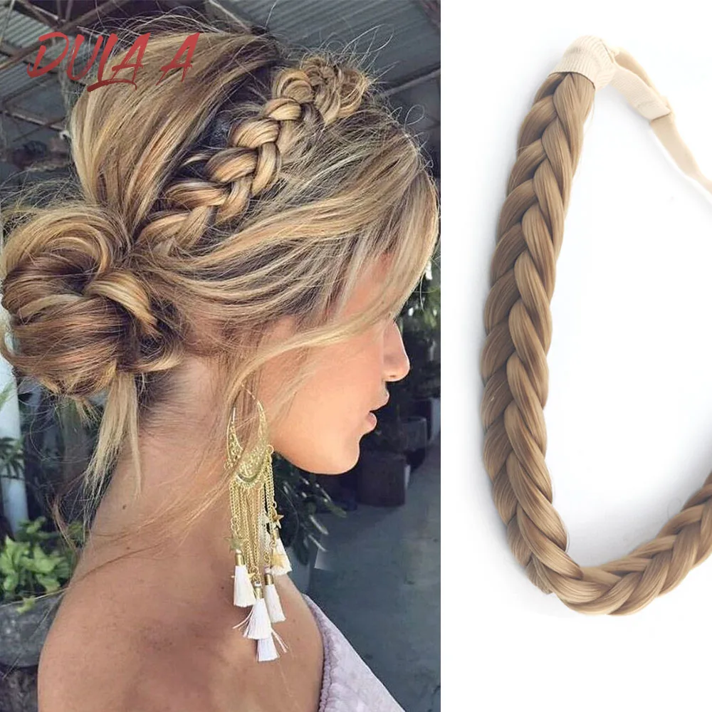 Широкий синтетический парик крученые эластичные повязки для волос косы богемные