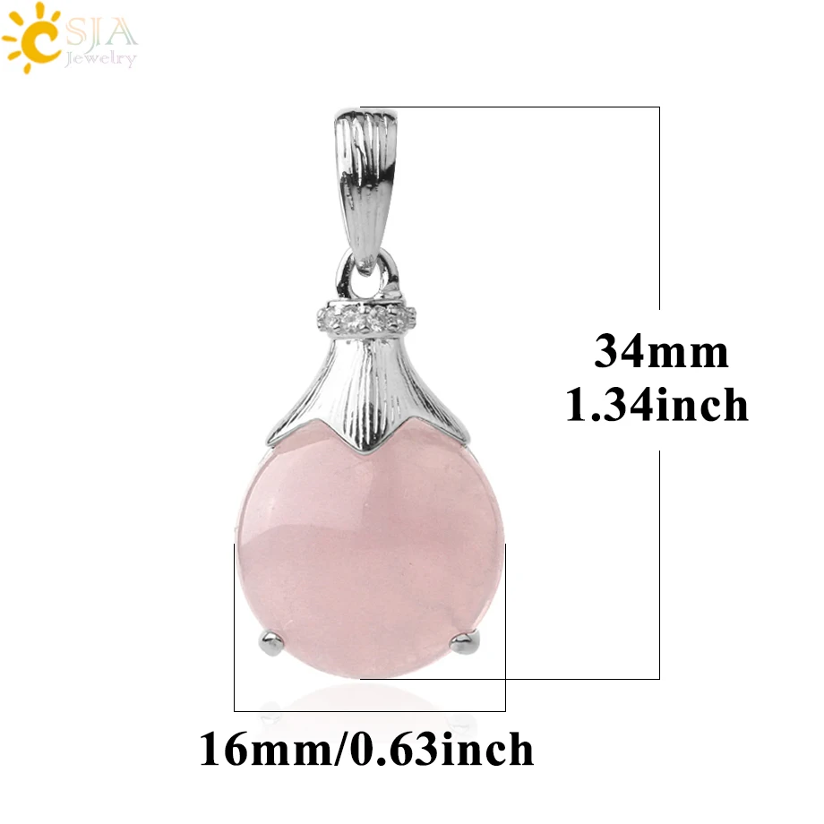 Подвеска-кабошон CSJA из натурального кристалла круглые подвески с маленькой