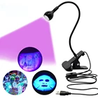 Ультрафиолетовая лампа для отверждения, USB, светодиодсветильник лампа черного цвета, лампа гусиная шея с зажимом, УФ-лампа, черсветильник ПА для обнаружения пятен