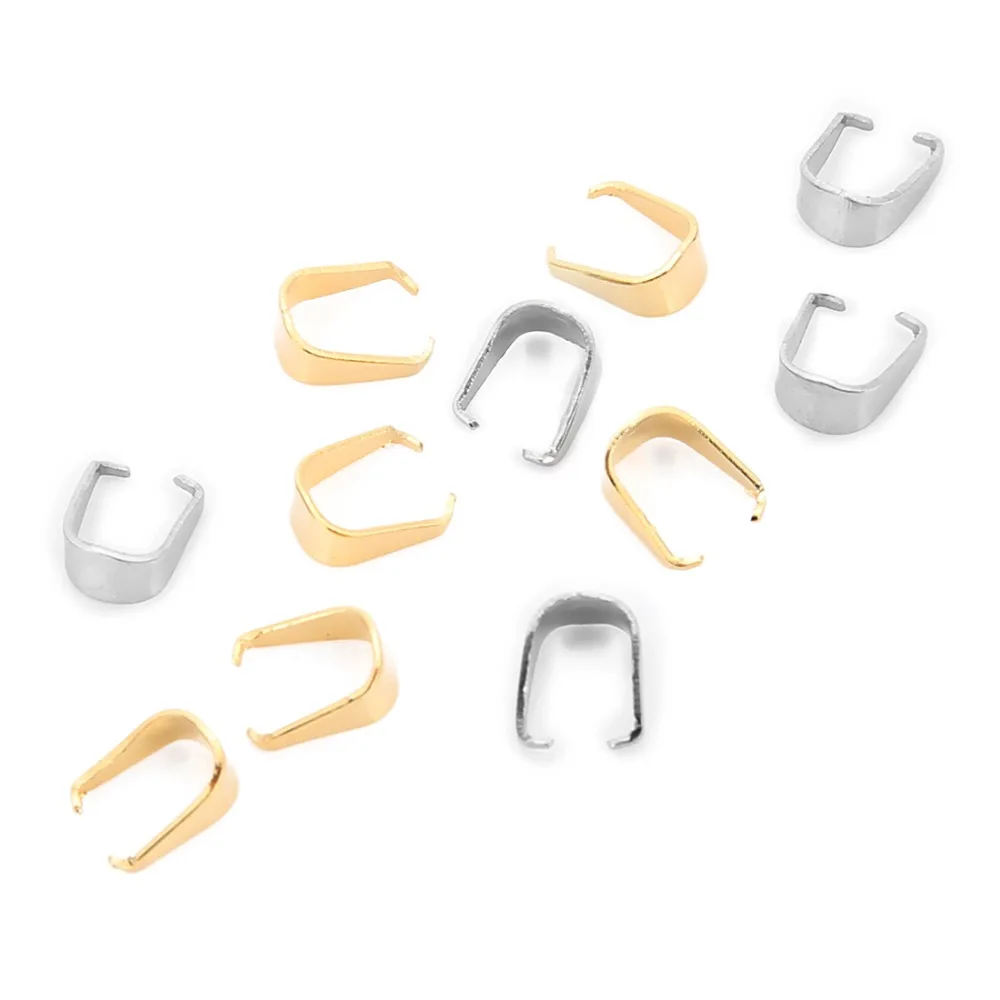 

100pcs/lot Stainless Steel Gold Silver Tone Pendant Pinch Clasp 6x7mm DIY Finding Accessories for Jewelry Making Supplier