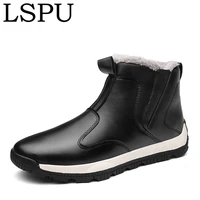 outdoor winter waterproof mens rain shoes keep warm with fur cotton shoes non slip resistance ankle snow boots plus size 39 48