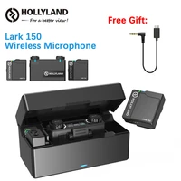 hollyland lark 150 portable mini lapel microphone wireless mic system kit for video real time interview iphone android phones