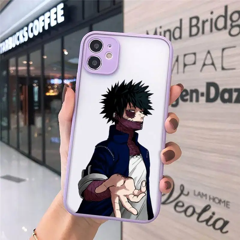 

My Hero Academia deku bakugou Phone Cases Matte transparent For Purple iPhone 12 Mini 11 Pro XR XS Max 7 8 Plus X Back Cover