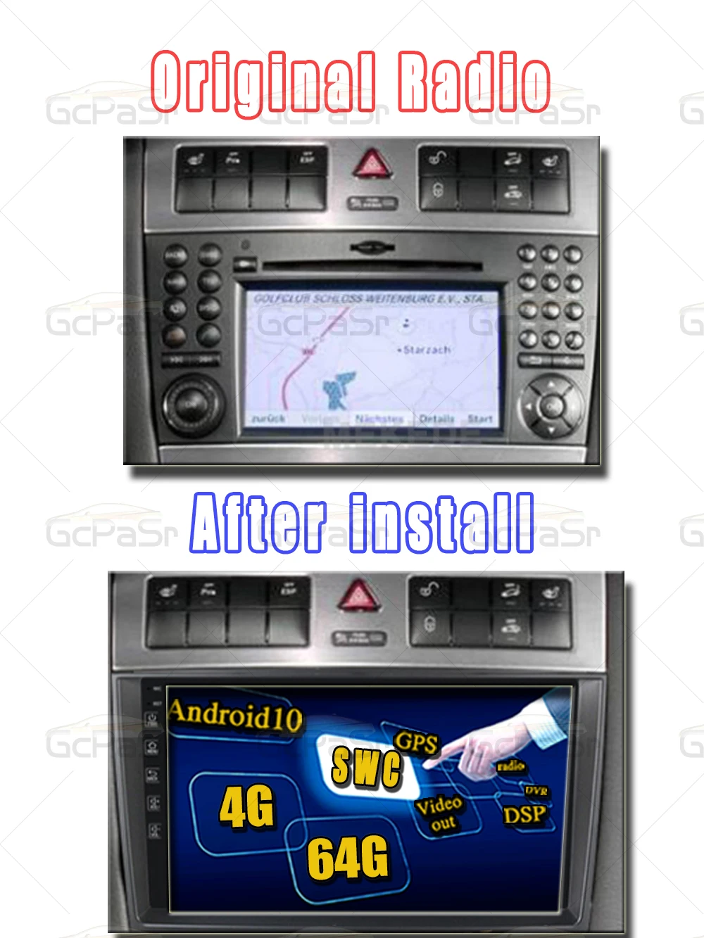 Android10 4 + 64G автомобильный радиоприемник DSP IPS 4G мультимедийный плеер для