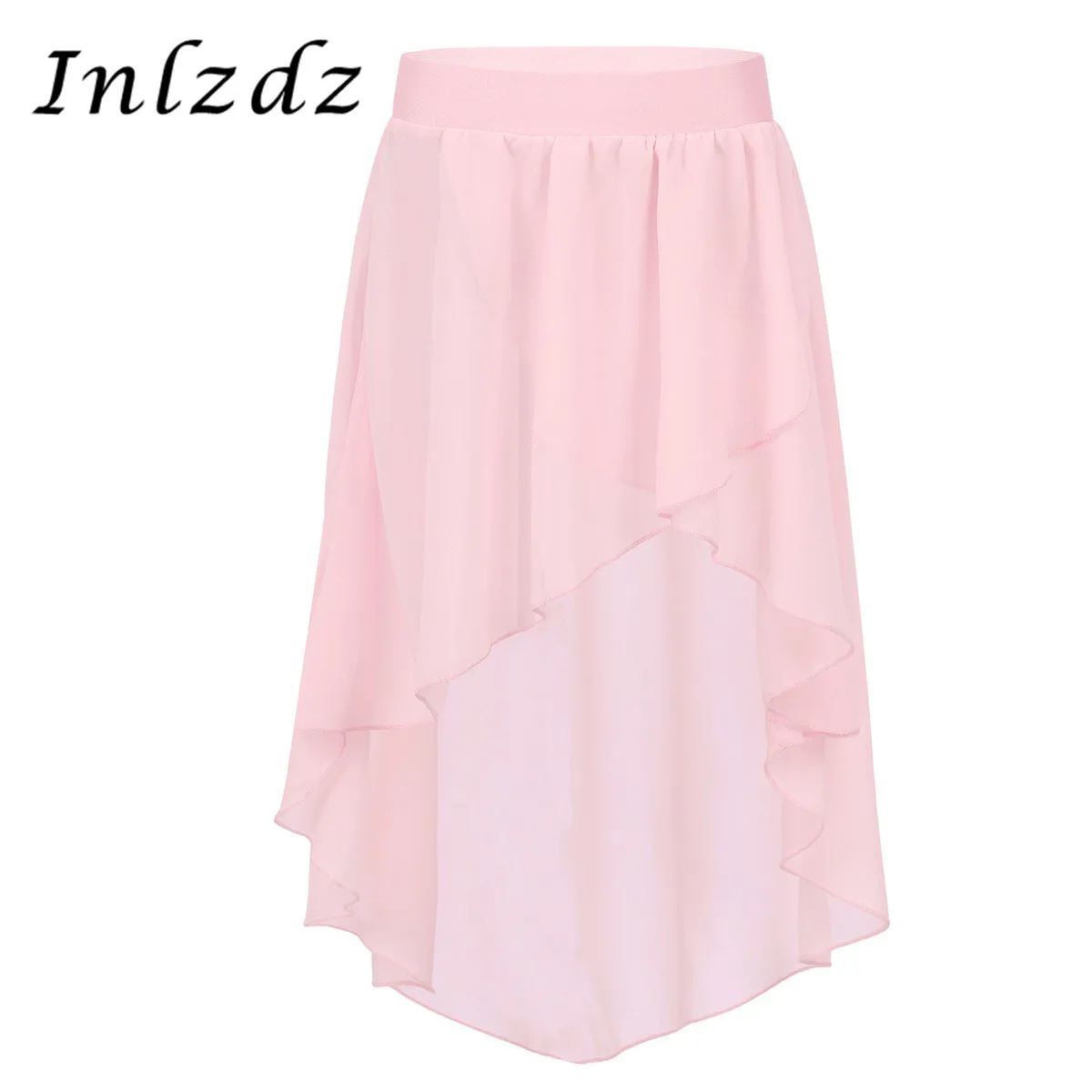 Юбка для балета и джаза девочек шифоновая юбка с высоким эластичным поясом