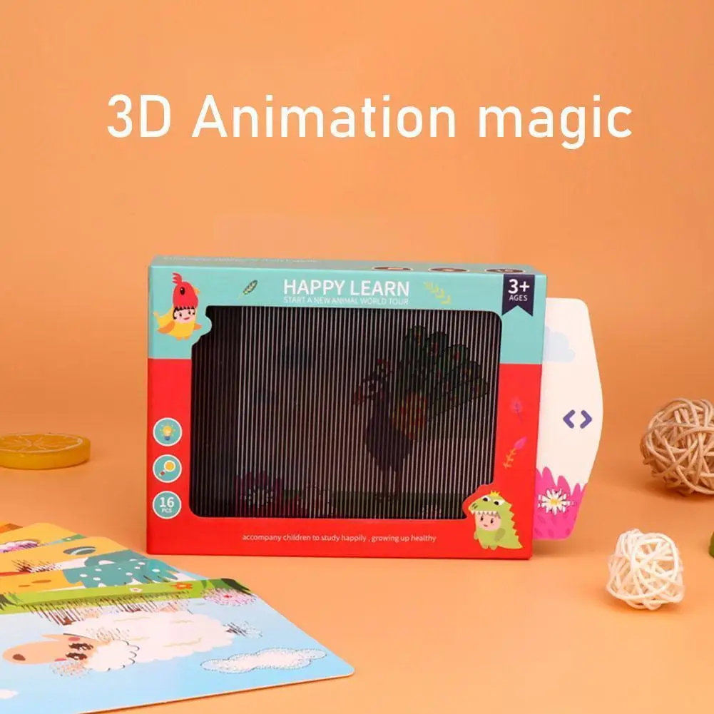 

3D Animation Magic Box Animal Cognitive Cards Children's Educational Children's Memory Visual Toys Cards Learning Toys M1B7