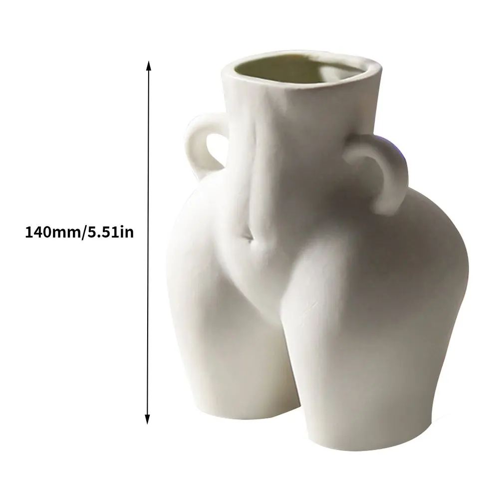 

Creative Ceramic Binaural Vase With Standing Hip Body Shape Artist Residence Jewelry Accessories Vase