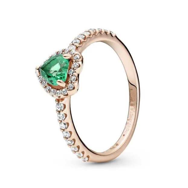 

Authentic 925 Sterling Silver Sparkling Blue Elevated Heart Ring For Women Wedding Party Europe Fashion Jewelry