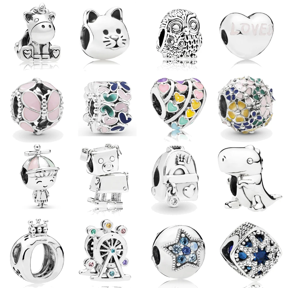 Динозавр колесо обозрения яркая звезда Корона буквы о амулеты Бусины Подходят