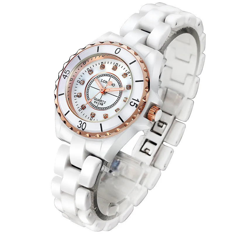 

Long Bo / 8628 amazon han edition fashion lady white ceramic watch for women students to watch