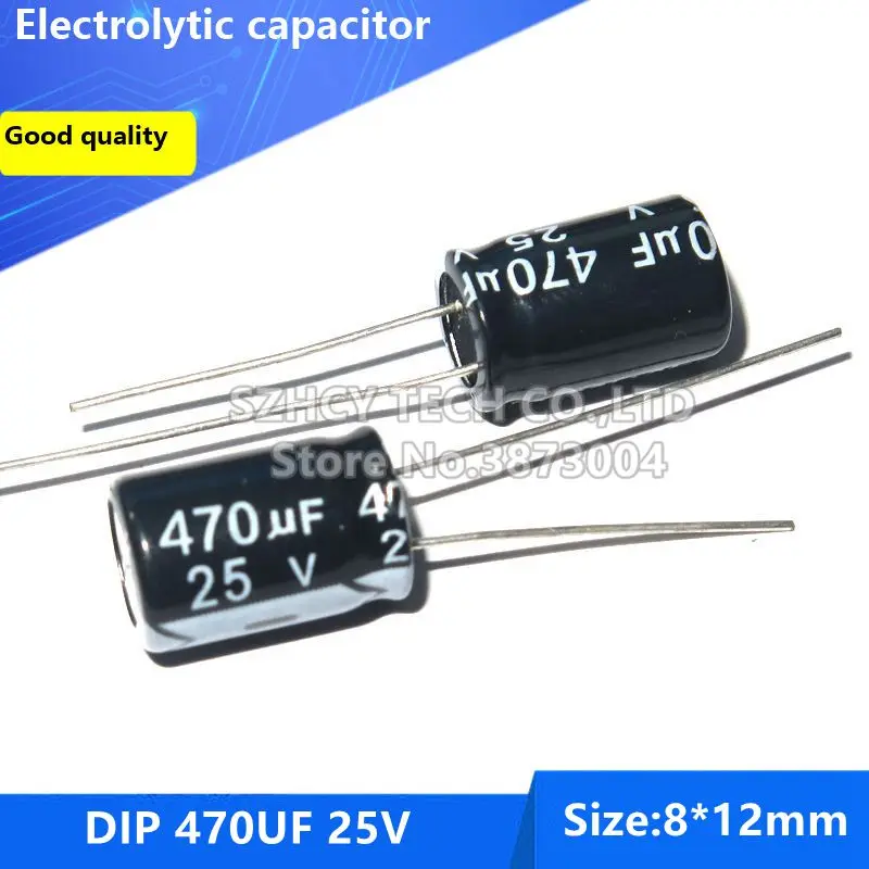 100pcs DIP 470UF 25V 812 Electrolytic capacitor