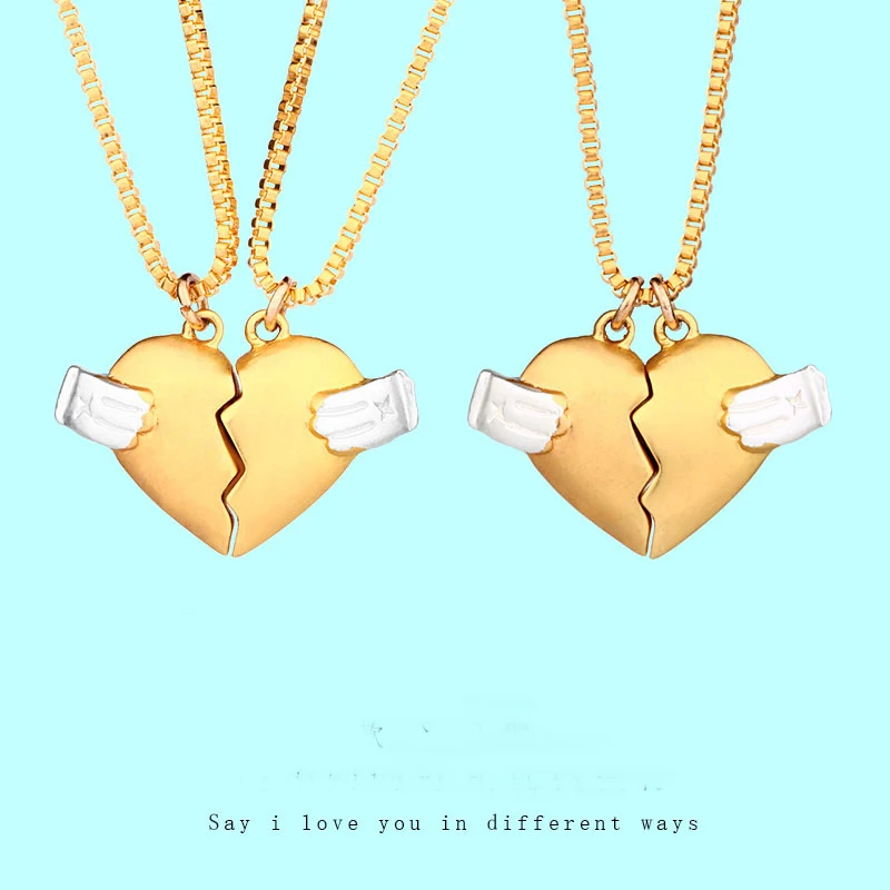 Модное ожерелье для влюбленных на большие расстояния с подвеской в форме сердца