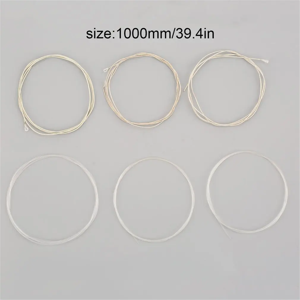 6 Nylon Strings For Classical Guitars Timbres Are Sweet Beautiful And Pure Well-Polished Surface Wooden Guitar 6 Pcs